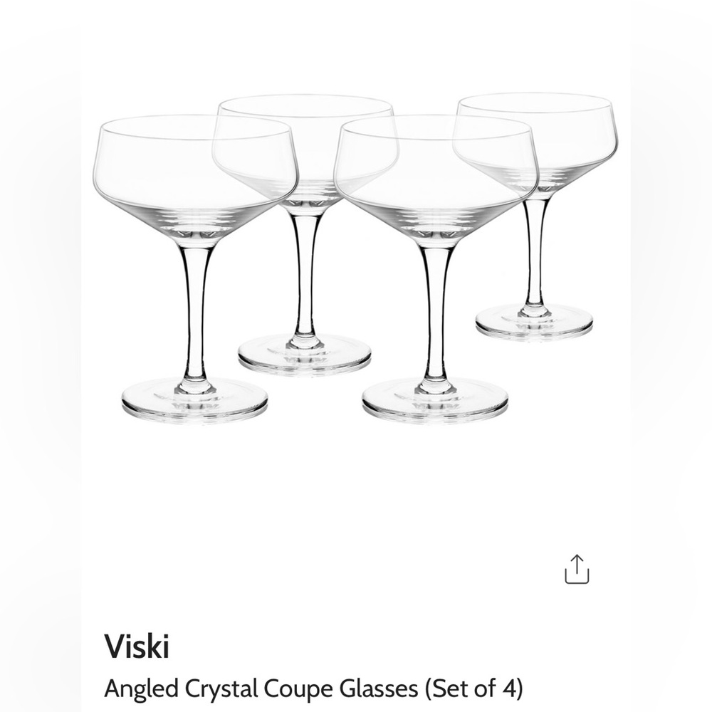 New in box! Viski Coupe Glasses Set of 4